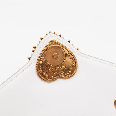 Devotion Mini Wallet on Chain White Leather