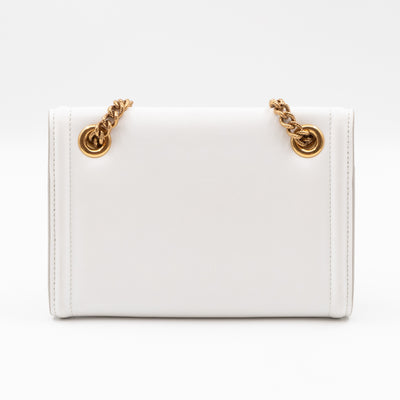 Devotion Mini Wallet on Chain White Leather