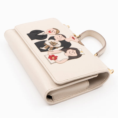 Sicily Lipstick White Dauphine Leather