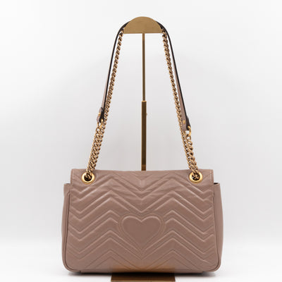 GG Marmont Medium Shoulder Bag Dusty Pink Leather