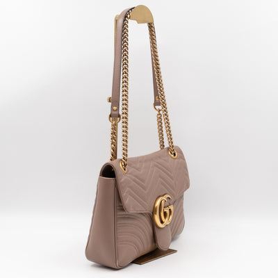 GG Marmont Medium Shoulder Bag Dusty Pink Leather