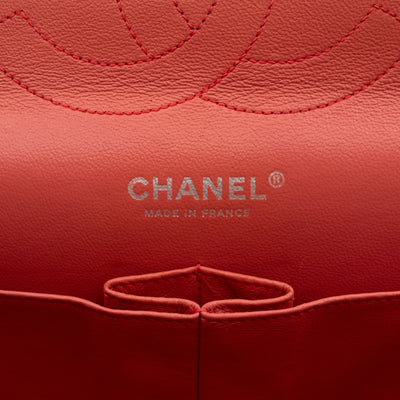 Classic Double Flap Jumbo Red Crackled Leather