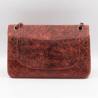 Classic Double Flap Jumbo Red Crackled Leather