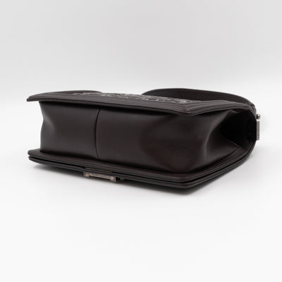Cordoba Boy Bag Medium Dallas Paris Brown Engraved Leather