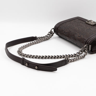 Cordoba Boy Bag Medium Dallas Paris Brown Engraved Leather