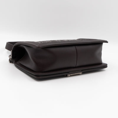 Cordoba Boy Bag Medium Dallas Paris Brown Engraved Leather
