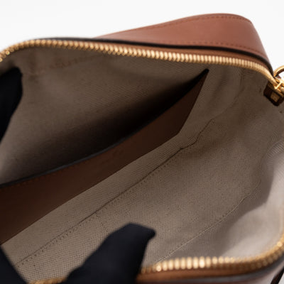 GG Matelassé Small Brown Leather