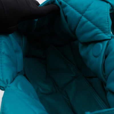 Padded Lock Intrecciato Supple Tote Blaster Blue Leather