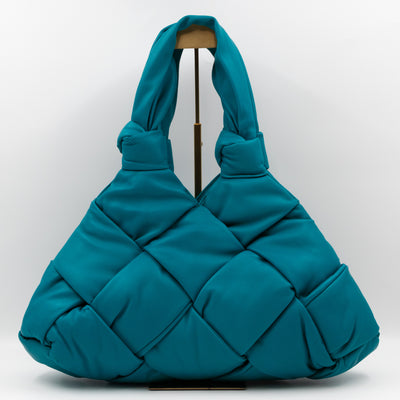 Padded Lock Intrecciato Supple Tote Blaster Blue Leather