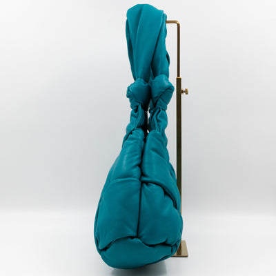 Padded Lock Intrecciato Supple Tote Blaster Blue Leather