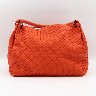 Parachute Bag Intrecciato Orange Leather