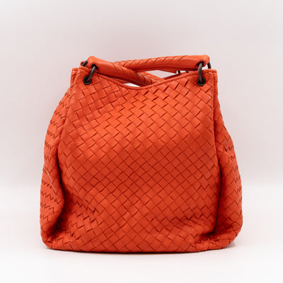 Parachute Bag Intrecciato Orange Leather