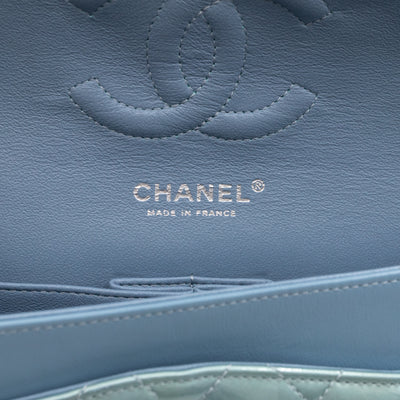 Classic Double Flap Medium Green Metallic Patent Leather