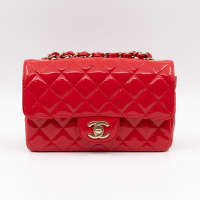 Classic Mini Rectangular Red Patent Leather