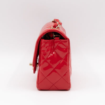 Classic Mini Rectangular Red Patent Leather