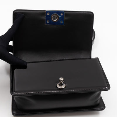 Boy Bag Small Black Metallic Patent Leather