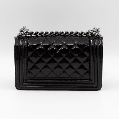 Boy Bag Small Black Metallic Patent Leather