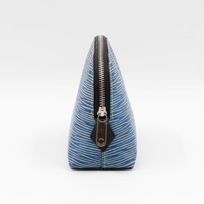 Cosmetic Pouch PM Epi Leather Denim Blue