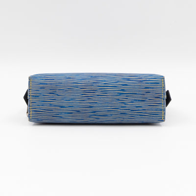 Cosmetic Pouch PM Epi Leather Denim Blue