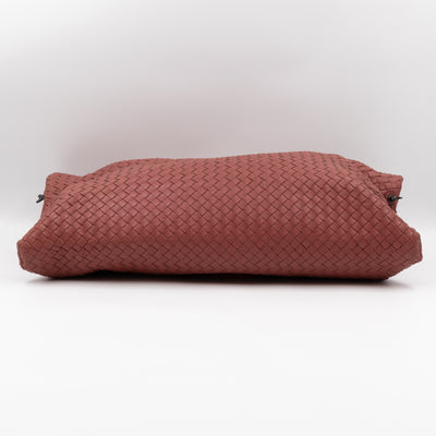 Large Convertible Tote Bag Intrecciato Brick Brown Leather
