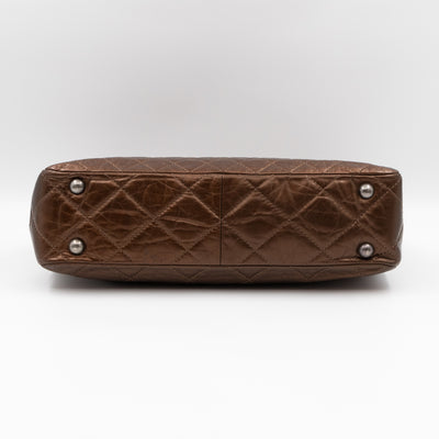 Quilted Reissue 2.55 Lock Shopping Tote Bronze Leather