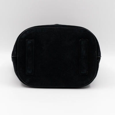 Small Jackie Soft Bucket Bag Black Suede Leather
