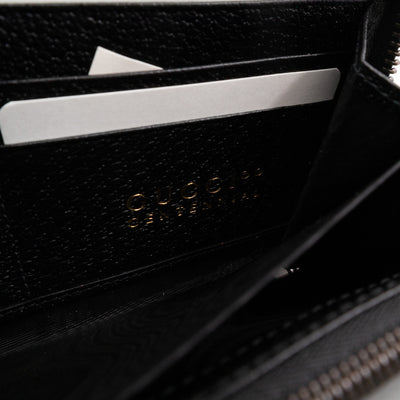 Gucci 100 Music Is Mine Zip Around Wallet Black & Yellow Leather