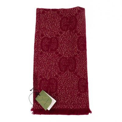 GG Jacquard Knitted Lady Nest Lux Scarf Red & Gold