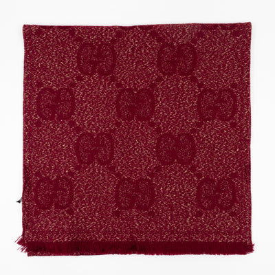GG Jacquard Knitted Lady Nest Lux Scarf Red & Gold