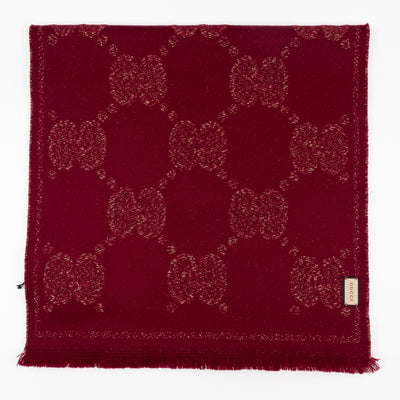 GG Jacquard Knitted Lady Nest Lux Scarf Red & Gold