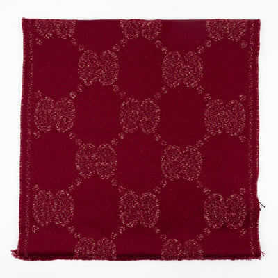 GG Jacquard Knitted Lady Nest Lux Scarf Red & Gold