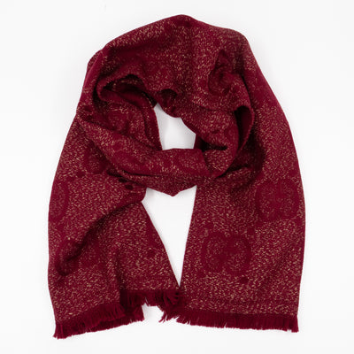 GG Jacquard Knitted Lady Nest Lux Scarf Red & Gold