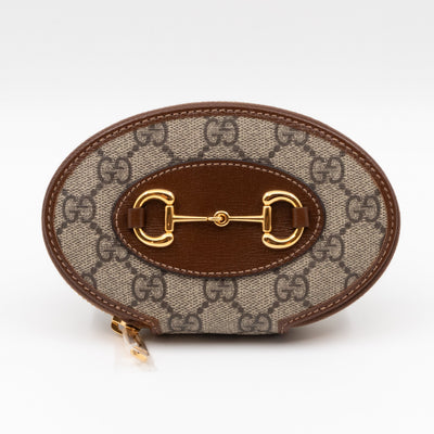 Horsebit 1955 Coin Case Oval Round GG Supreme Brown