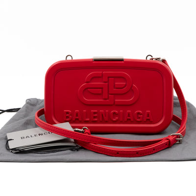 Logo Lunch Box Bag Red Resin & Leather