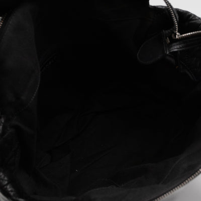 Lady Braid Shopping Tote Black Leather
