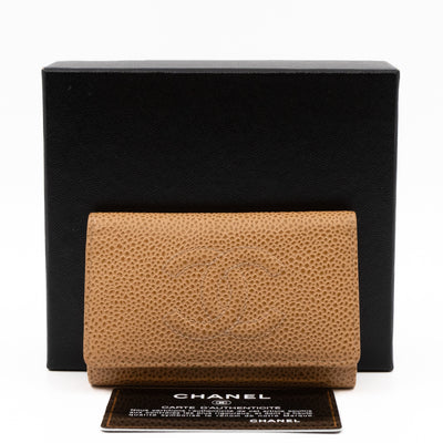 Timeless 6 Ring Key Case Camel Caviar