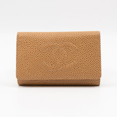 Timeless 6 Ring Key Case Camel Caviar