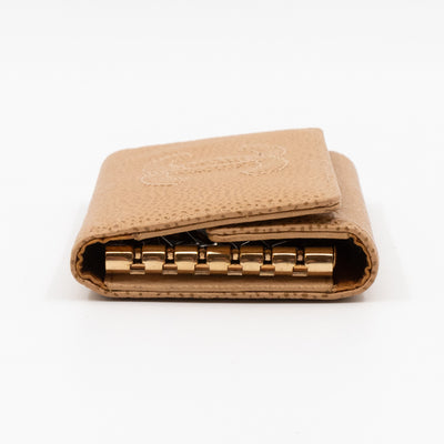 Timeless 6 Ring Key Case Camel Caviar