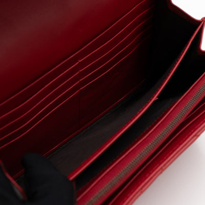 GG Marmont Matelasse Chain Wallet Red Leather