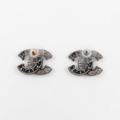 CC Crystal Earrings Ruthenium Black