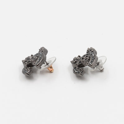 CC Crystal Earrings Ruthenium Black