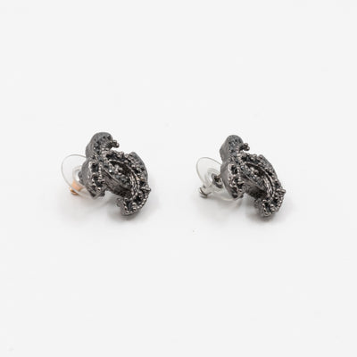 CC Crystal Earrings Ruthenium Black