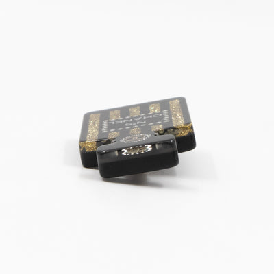 Resin Strass Perfume Bottle CC Brooch Black Gold