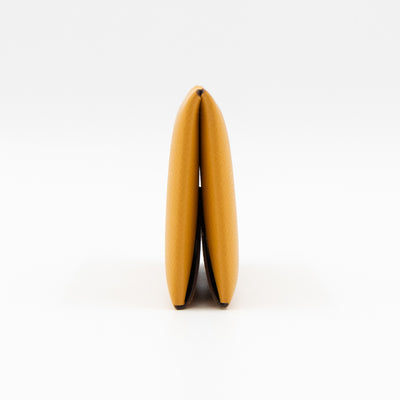 Calvi Card Holder Yellow Leather