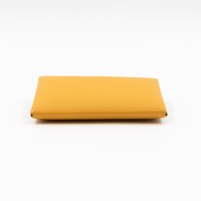 Calvi Card Holder Yellow Leather