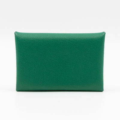 Calvi Card Holder Green Leather