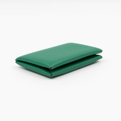 Calvi Card Holder Green Leather