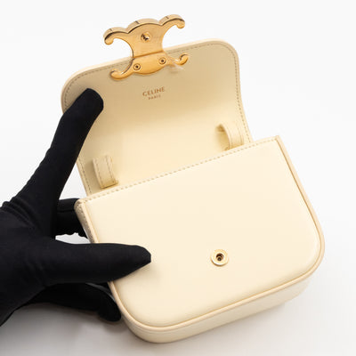 Mini Claude Shiny Soft Yellow Calfskin Leather