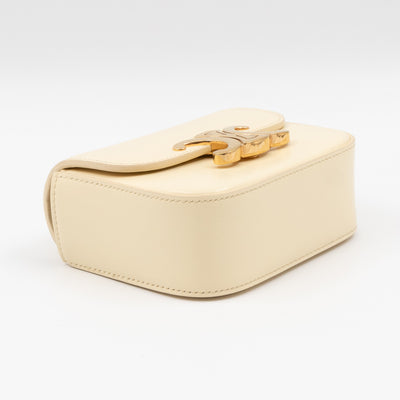 Mini Claude Shiny Soft Yellow Calfskin Leather