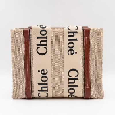 Small Woody Tote Bag Beige Brown